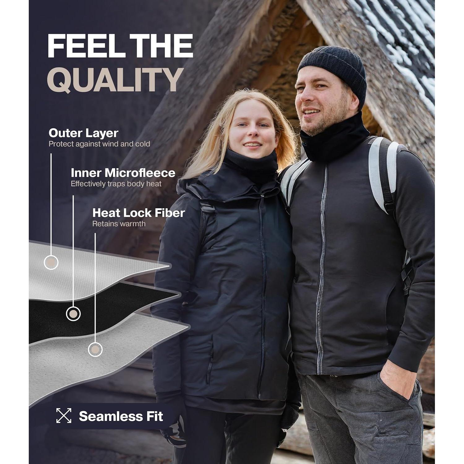 Calentador de Cuello Polar Thermajohn Unisex Talla Única Negro