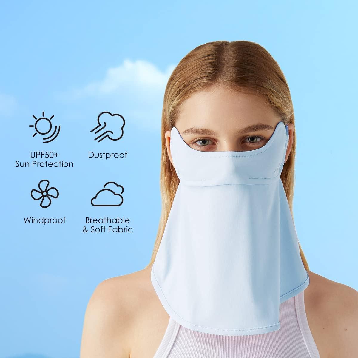 Cubierta de cara Balaclava con protección solar UPF 50+ Azul