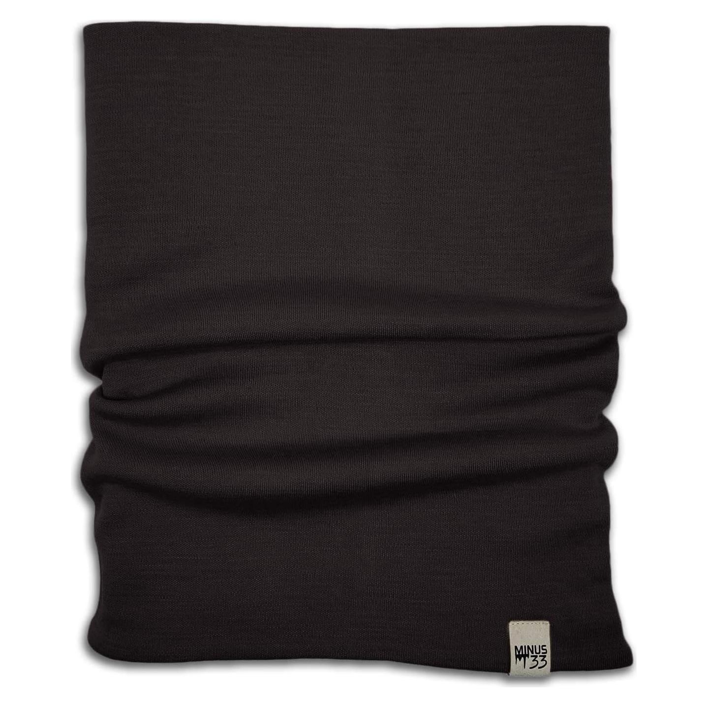 Gaiter de Cuello 100% Lana Merino Minus33 - Peso Medio - Negro