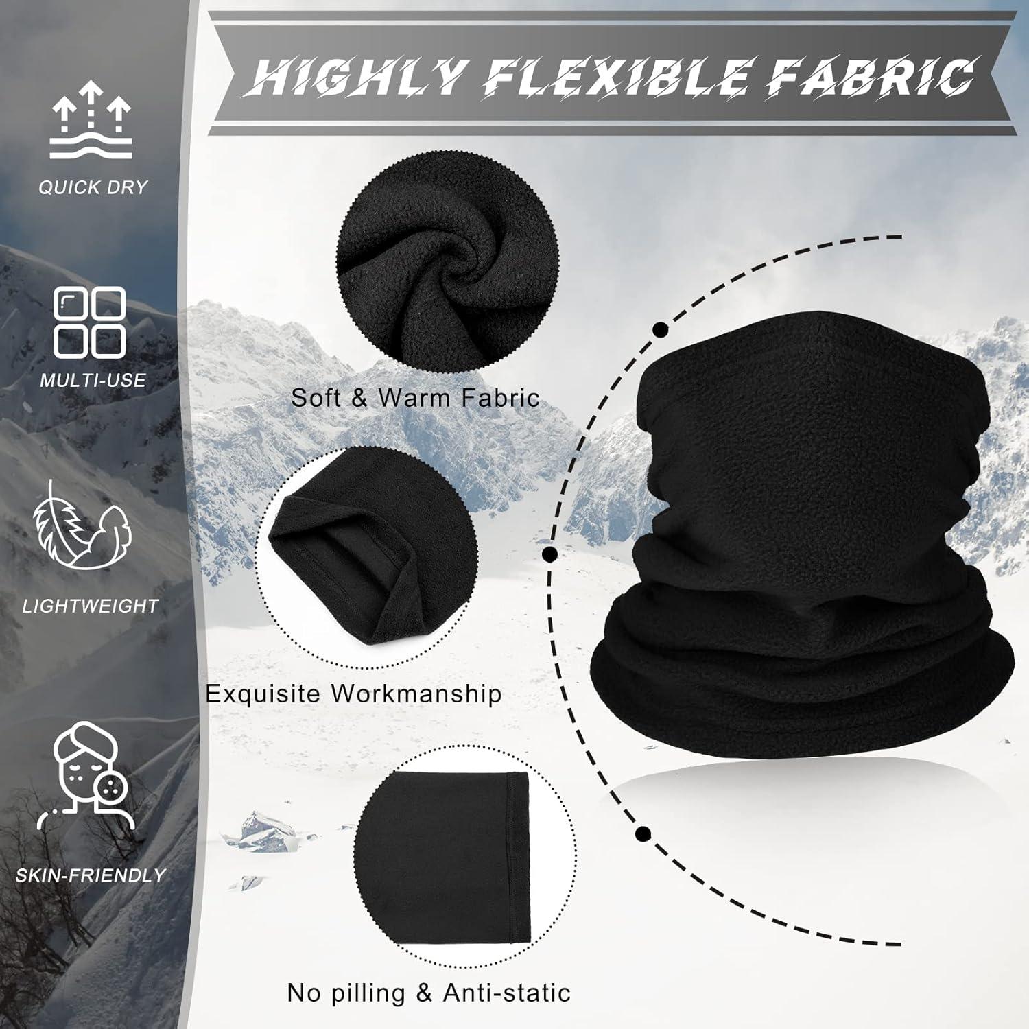 Calentador de Cuello de Forro Polar Niños 2 Pcs Negro Gris