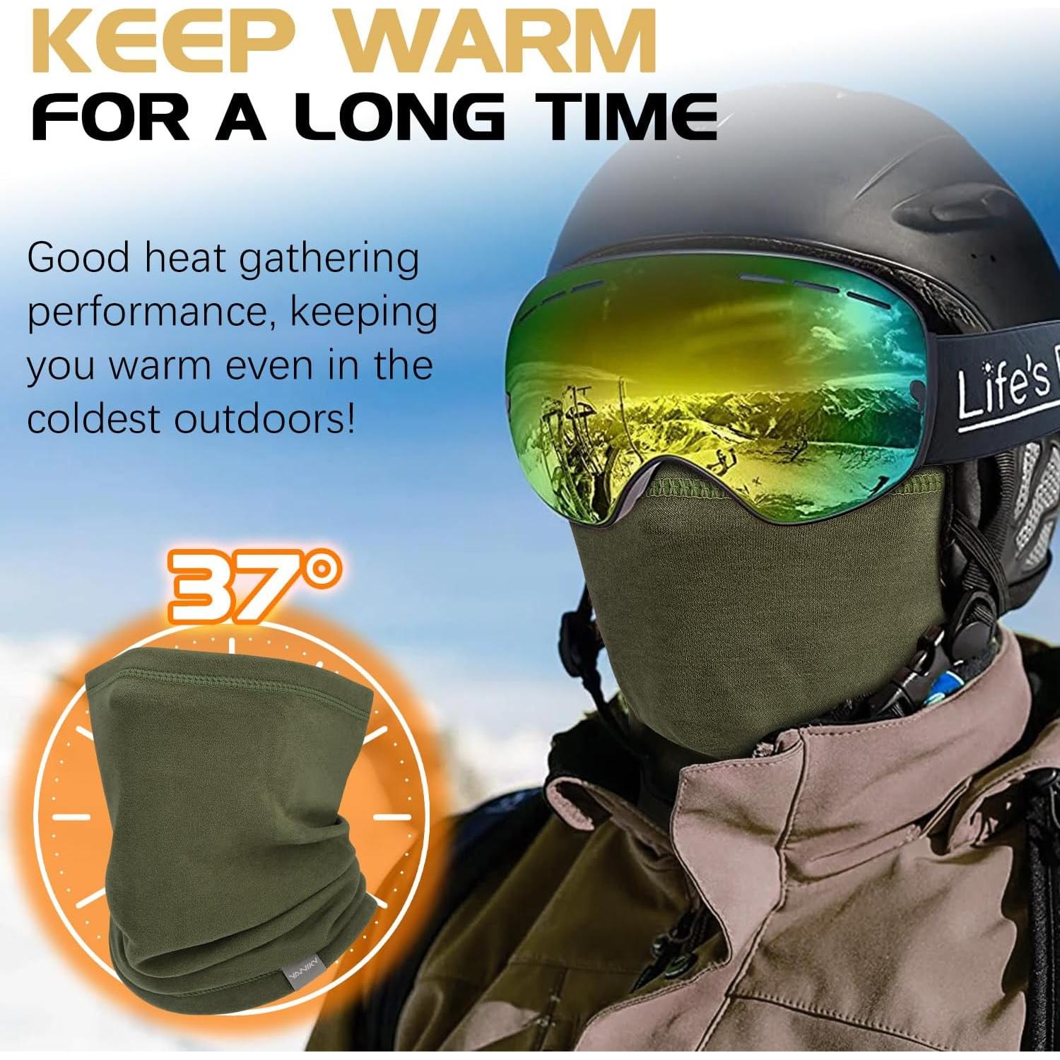 Gaiter de Cuello YANIKY Verde Calentador Facial Antiviento