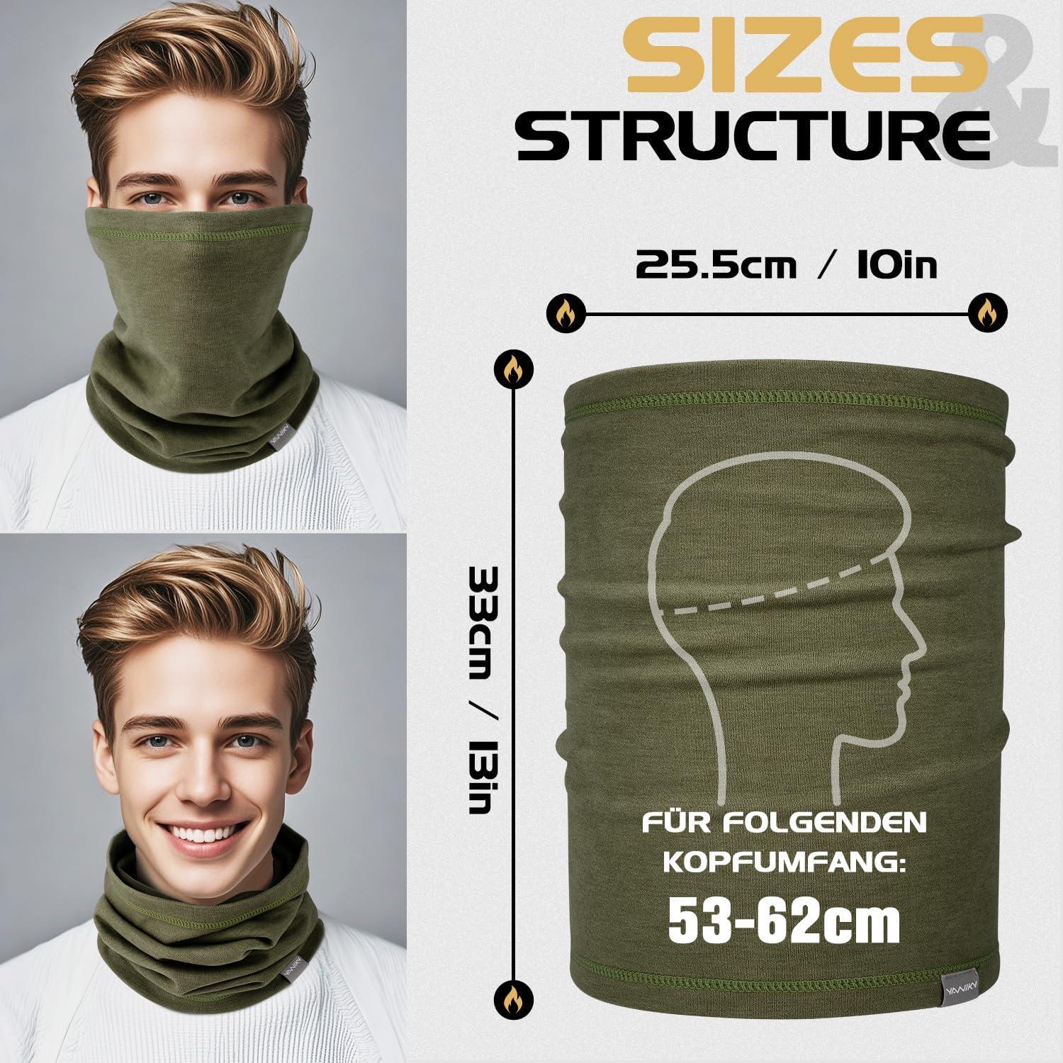 Gaiter de Cuello YANIKY Verde Calentador Facial Antiviento