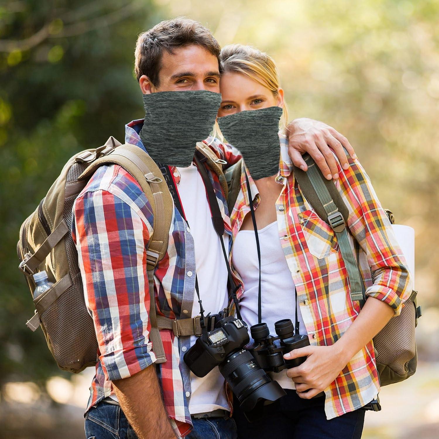 Cubierta de Cuello Solar Unisex Gris Claro - Protección UV y Viento