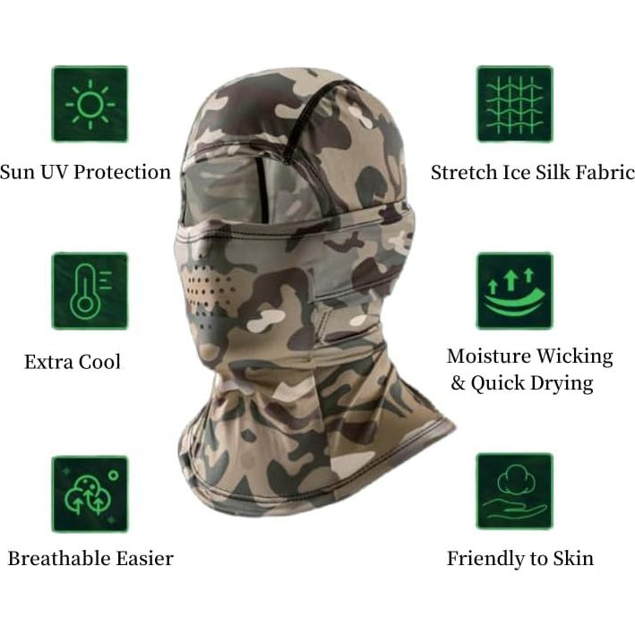 Máscara Balaclava Camo UV para Ciclismo y Motocicleta