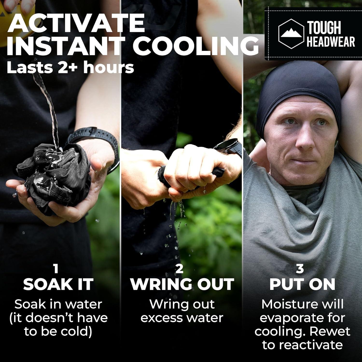 Gorro Enfriador Tough Headwear para Ciclismo y Running - Negro