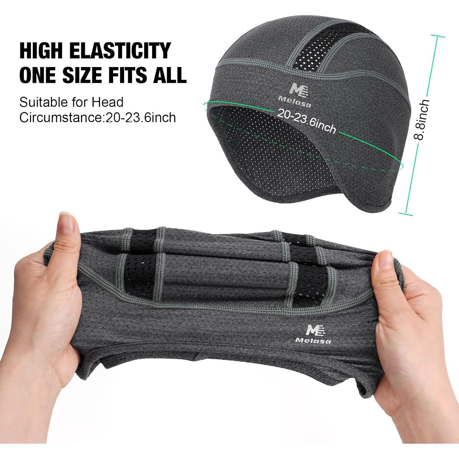 Gorro de Enfriamiento MELASA para Ciclismo y Running - Negro y Gris