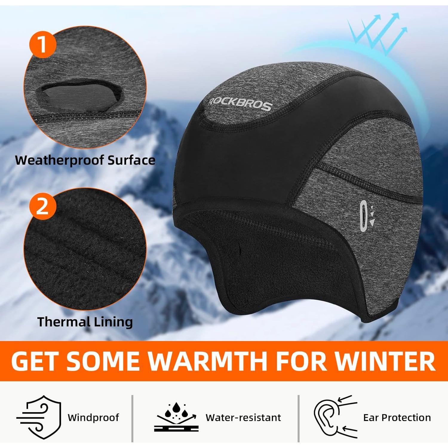 Gorra de Ciclismo ROCKBROS Invierno Unisex a Prueba de Viento