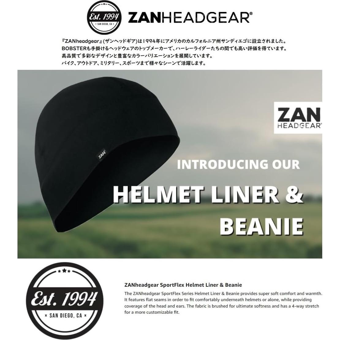 Pasamontañas Beanie Zanheadgear SportFlex Unisex Negro