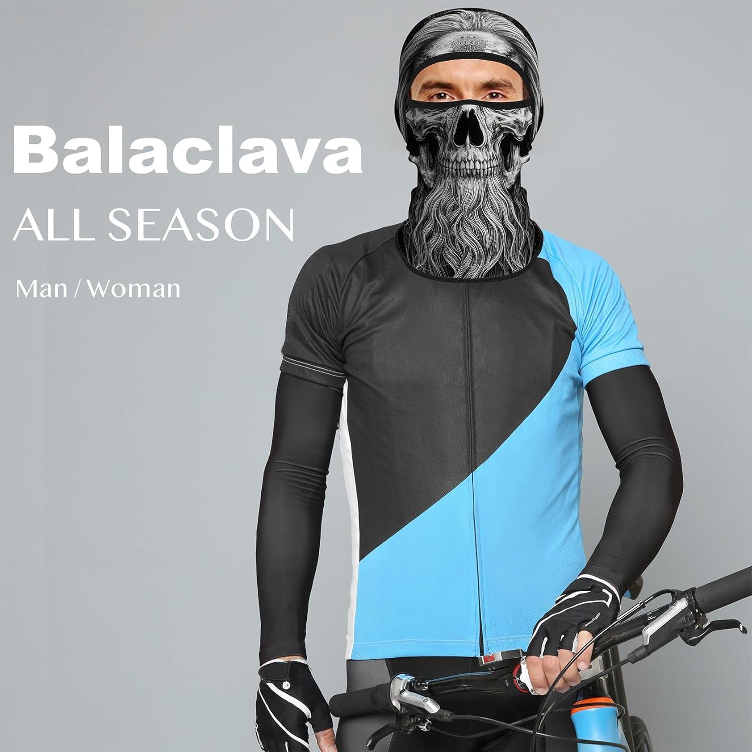 Máscara Balaclava Obacle Gris Calavera con Barba Larga UPF 50+
