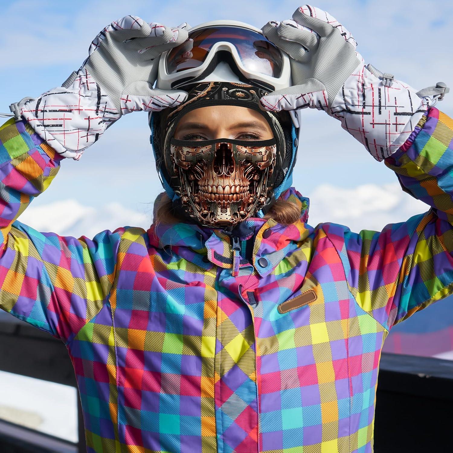 Máscara Balaclava Obacle Gris Calavera con Barba Larga UPF 50+