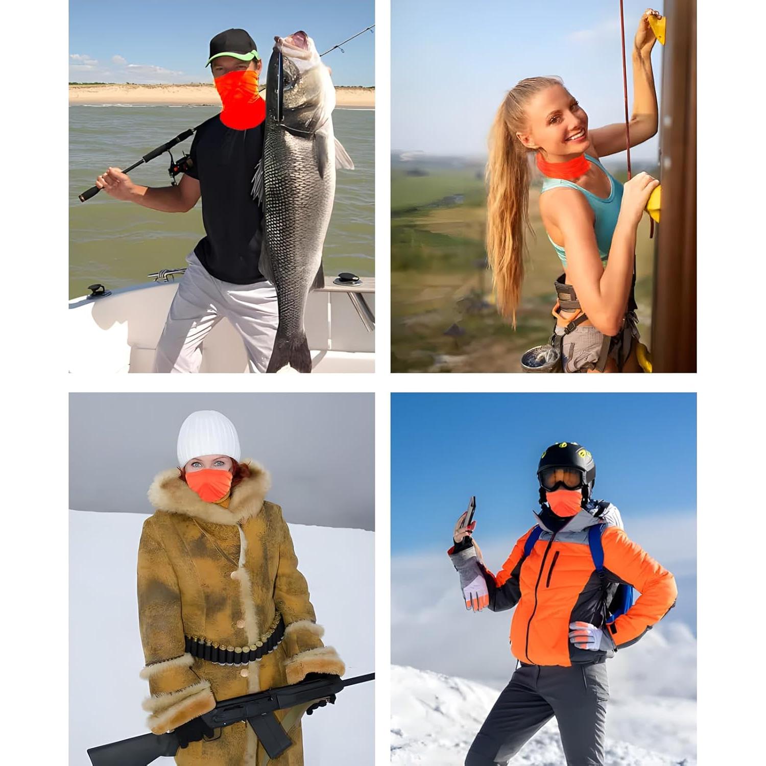 3 Balaclavas Naranjas Unisex para Ciclismo y Motocicleta