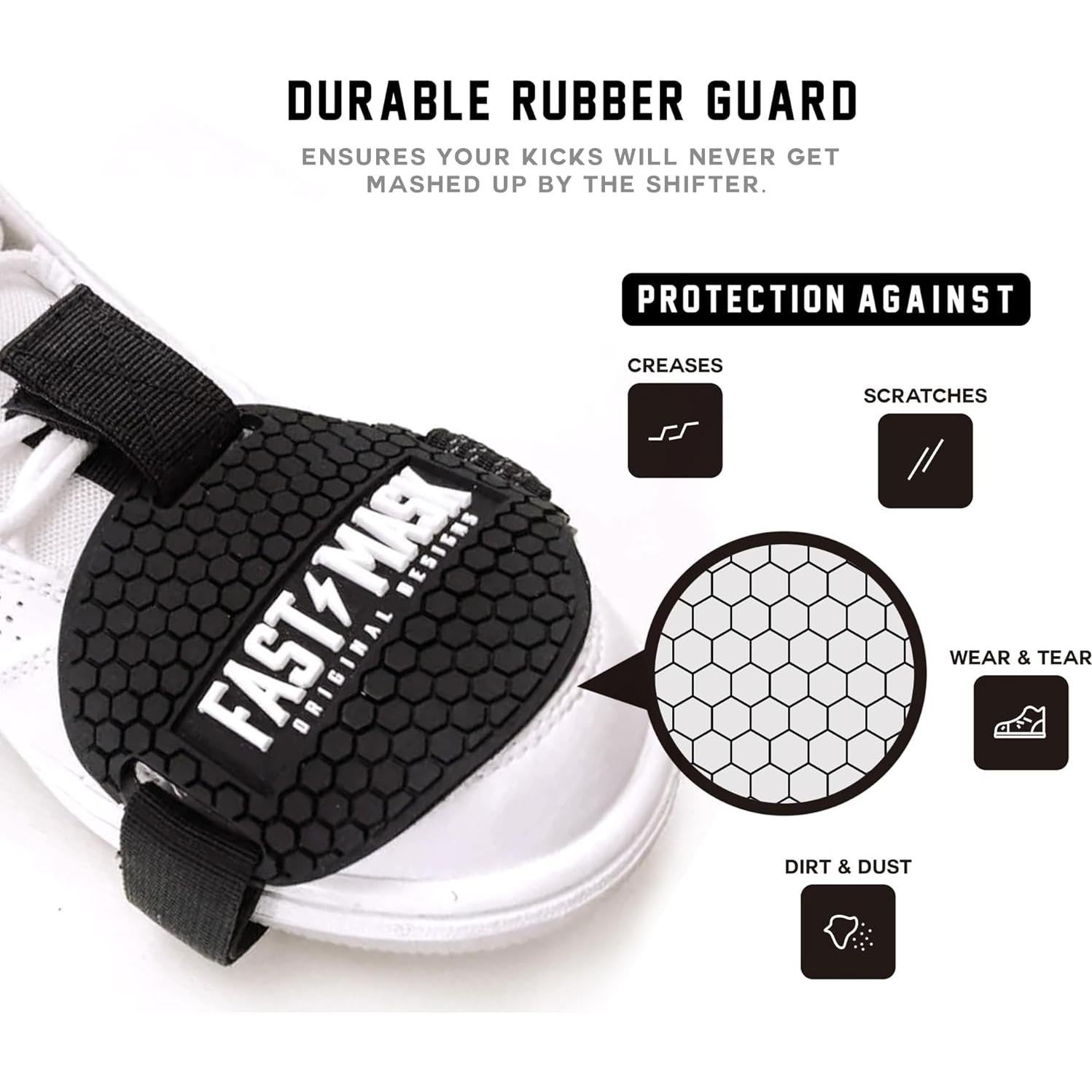 Almohadilla de Cambio para Motocicleta Fast Mask - Protector de Zapatos y Botas, Ajuste Universal, Goma Negra