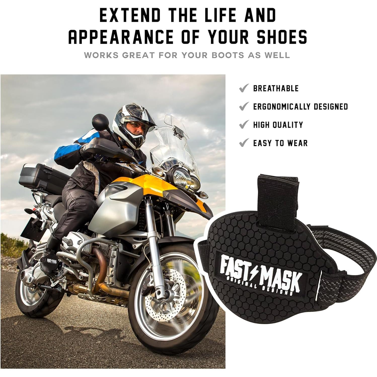 Almohadilla de Cambio para Motocicleta Fast Mask - Protector de Zapatos y Botas, Ajuste Universal, Goma Negra