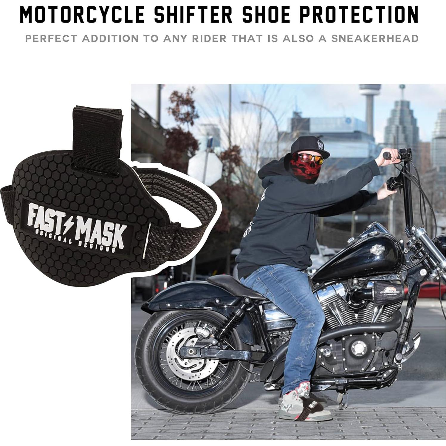 Almohadilla de Cambio para Motocicleta Fast Mask - Protector de Zapatos y Botas, Ajuste Universal, Goma Negra