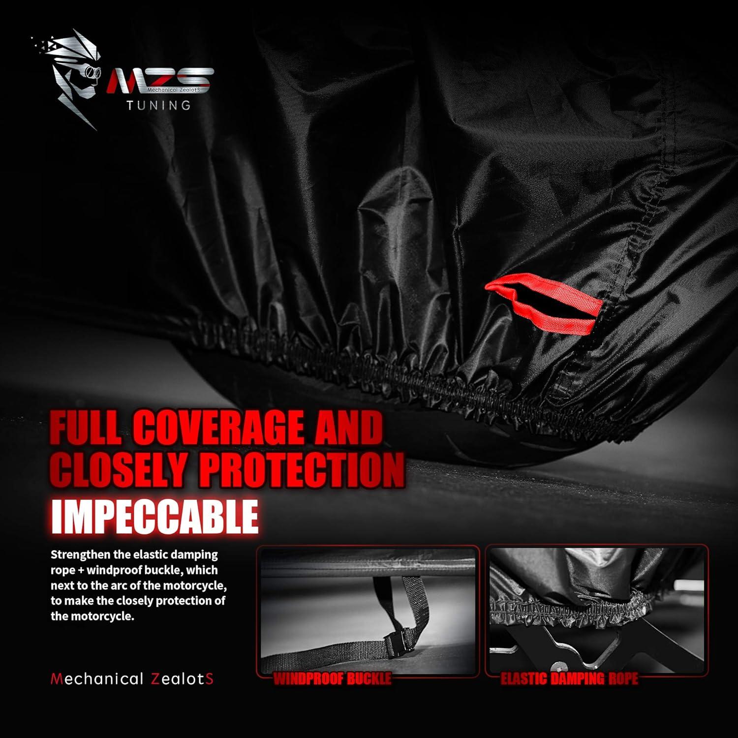 Cubierta de Motocicleta MZS Grande 86" Impermeable y Resistente