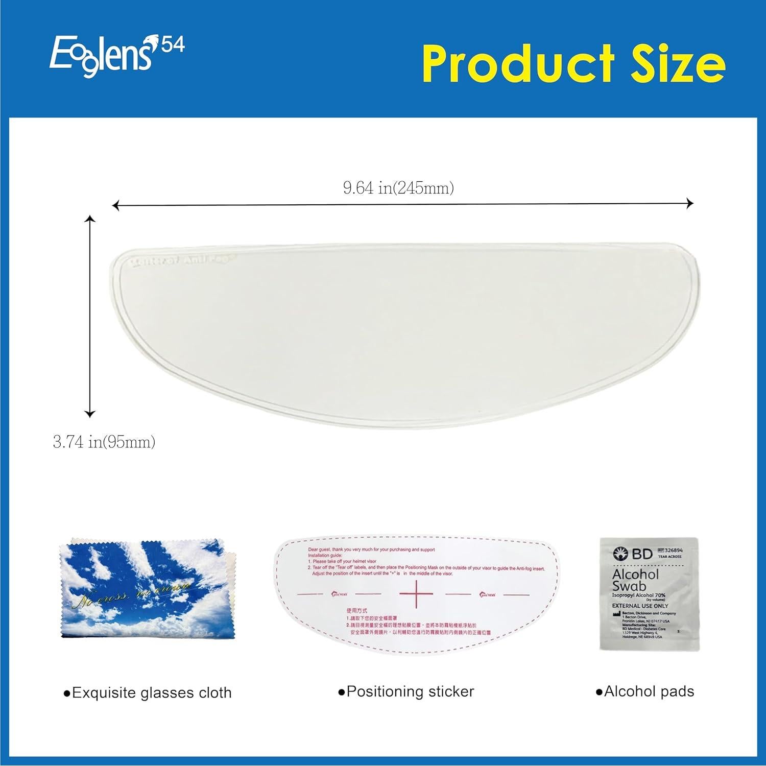 Inserto Antivaho Eaglens para Casco Integral 24.5x9.5cm