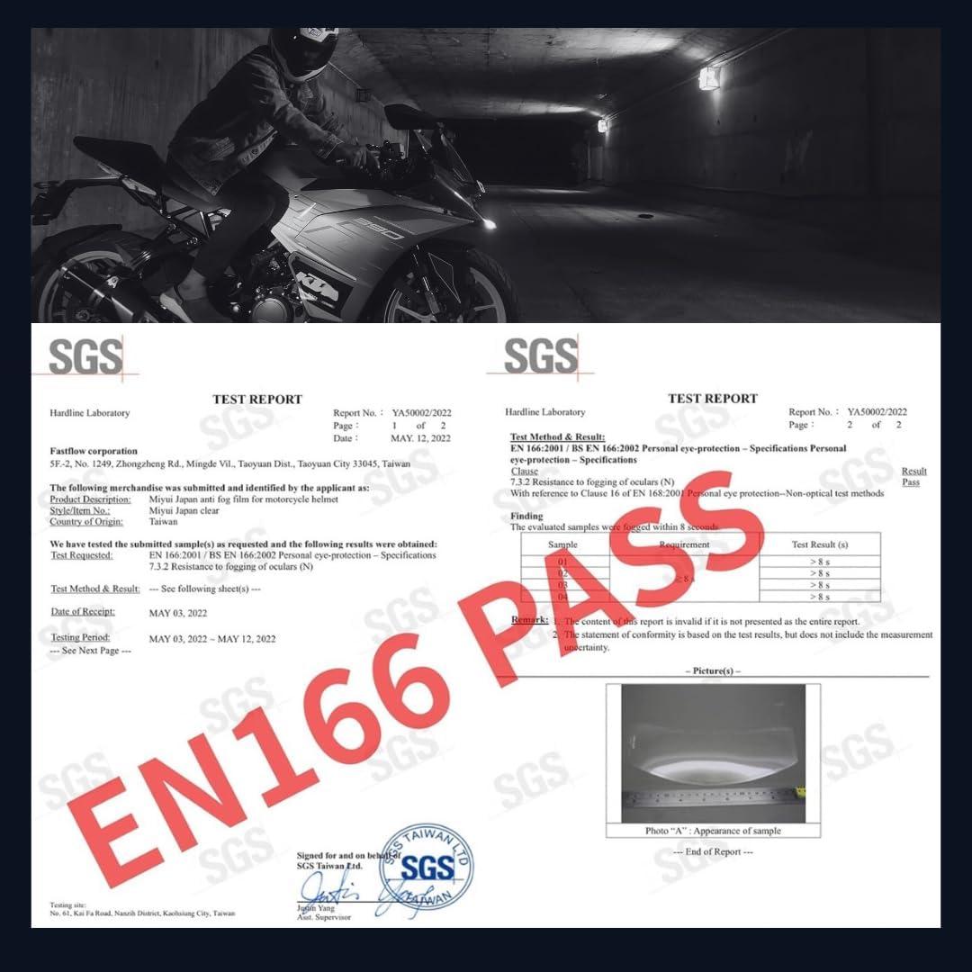 Película Antivaho para Casco de Motocicleta MIYUI JAPAN 32x11cm