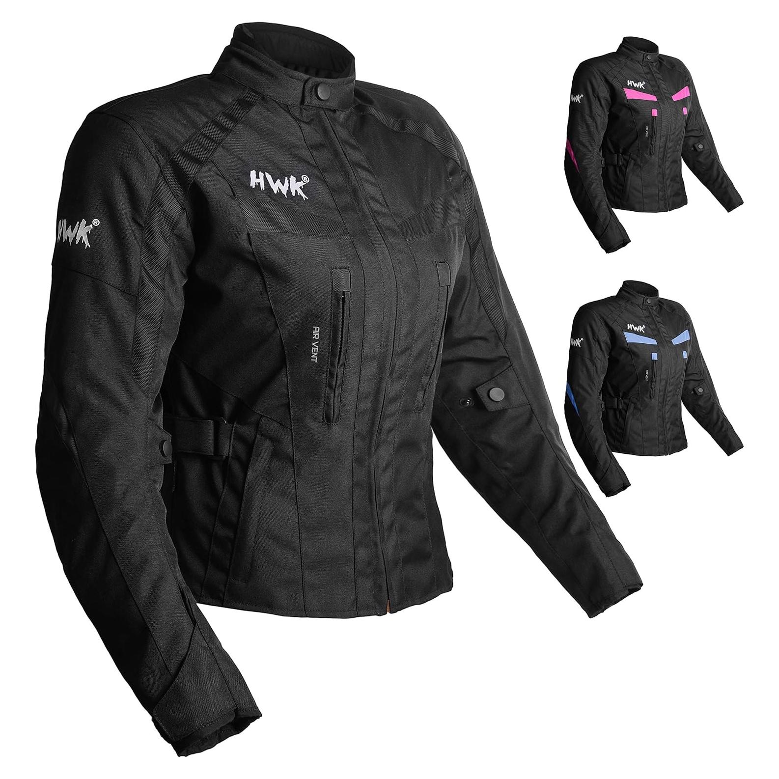 Chaqueta de Motocicleta HWK Stella para Mujeres - Resistente al Agua, Grande