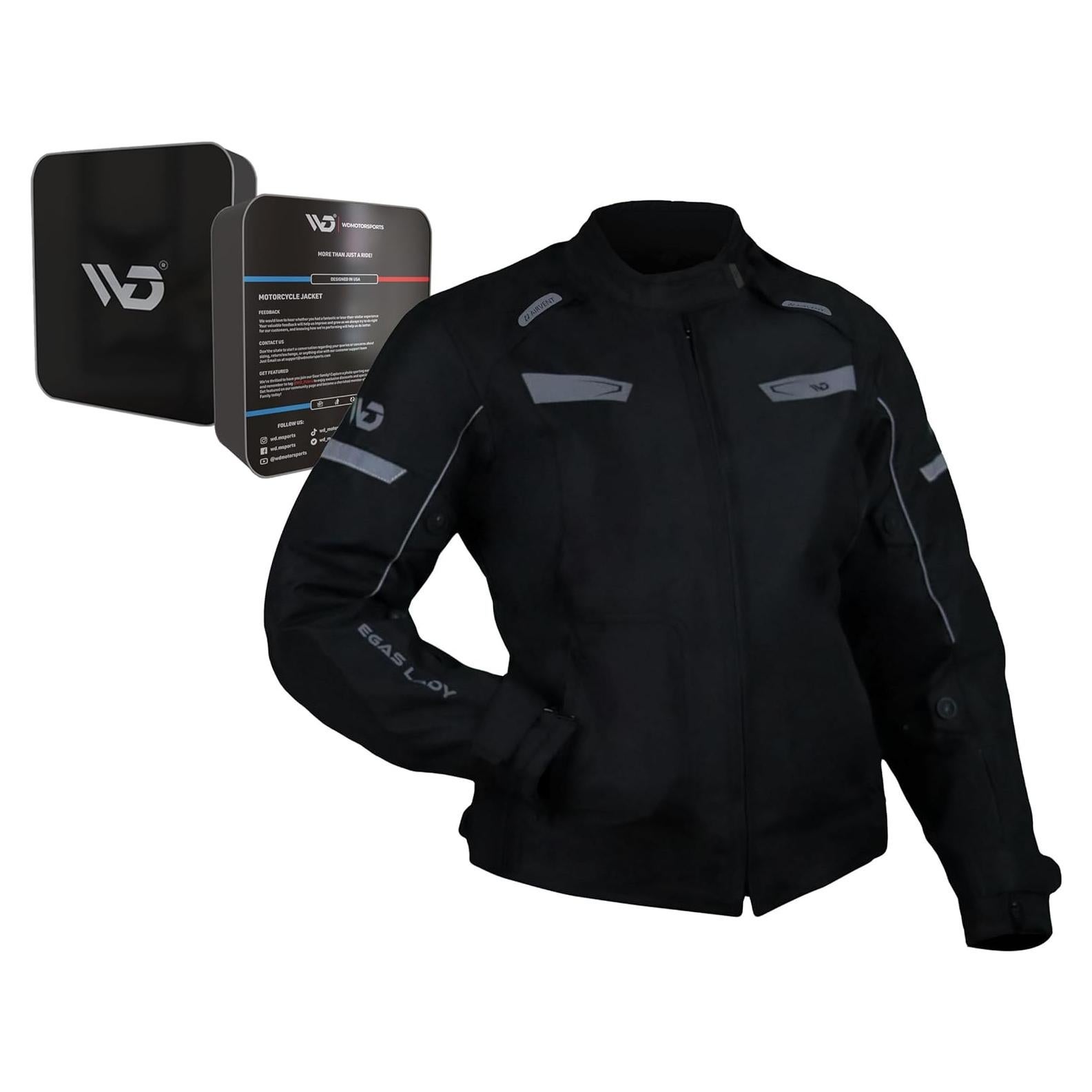 Chaqueta de motocicleta WD Vegas Lady para mujeres - Impermeable, Ajuste Slim, CE