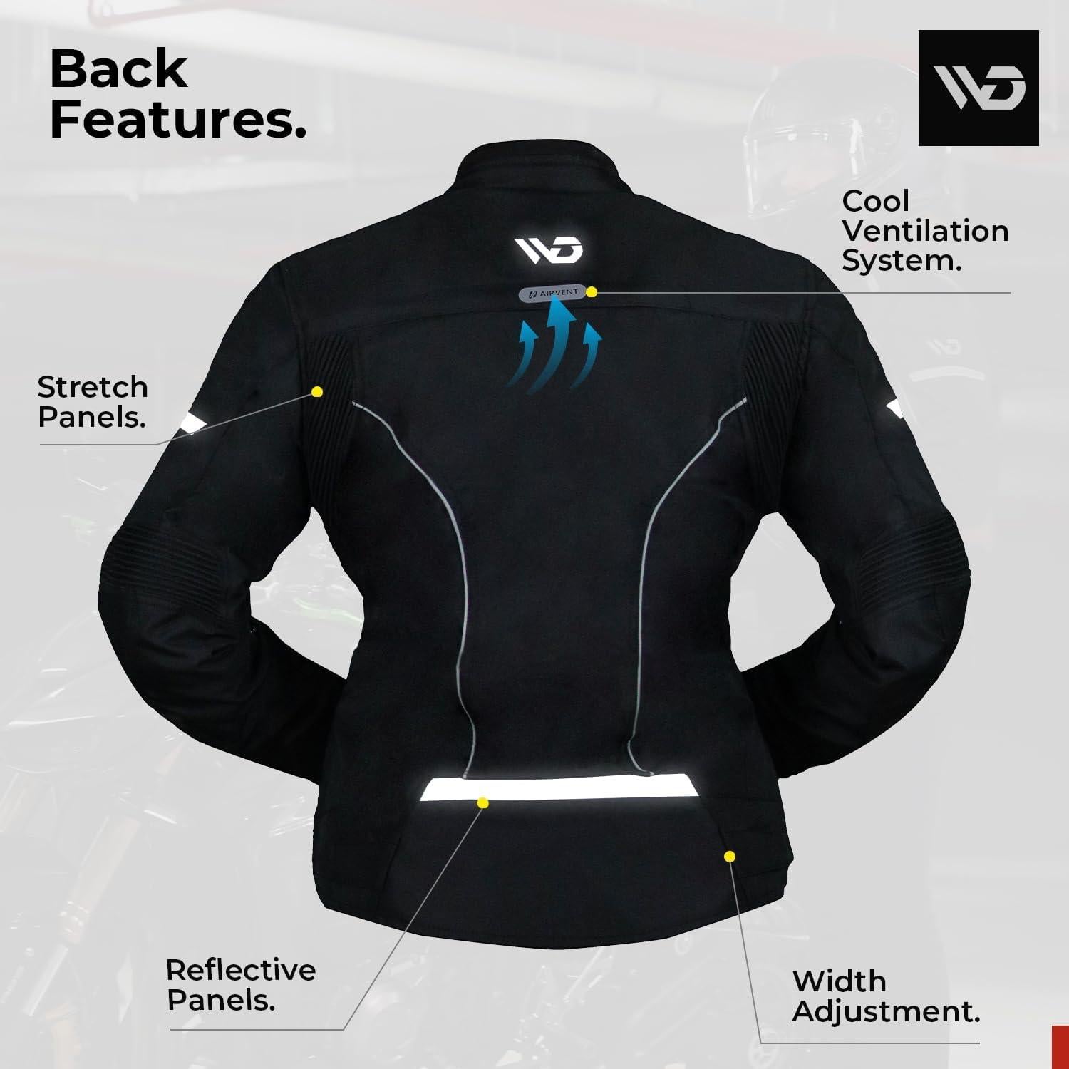 Chaqueta de motocicleta WD Vegas Lady para mujeres - Impermeable, Ajuste Slim, CE