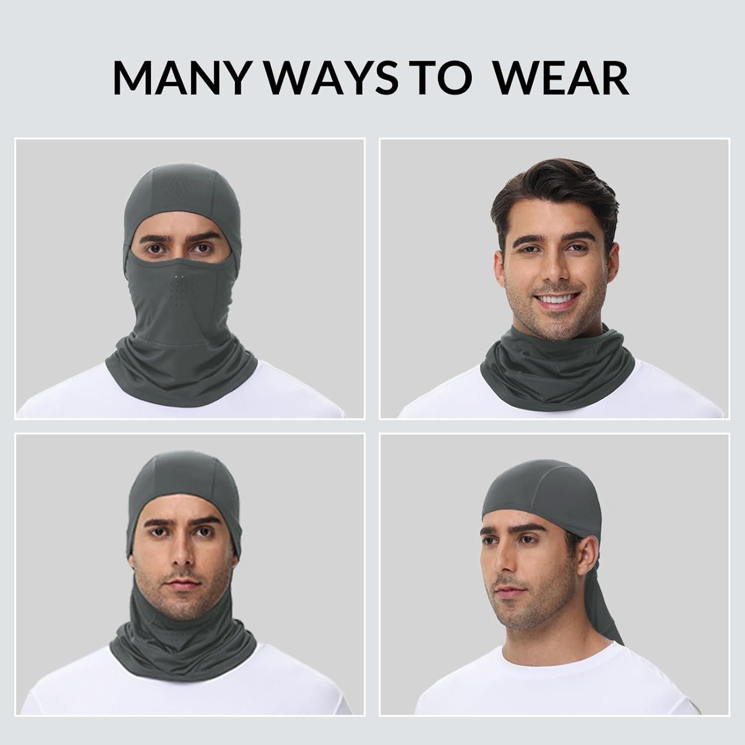 Baleaf Balaclava Máscara Facial Unisex Gris para Esquí y Motocicleta