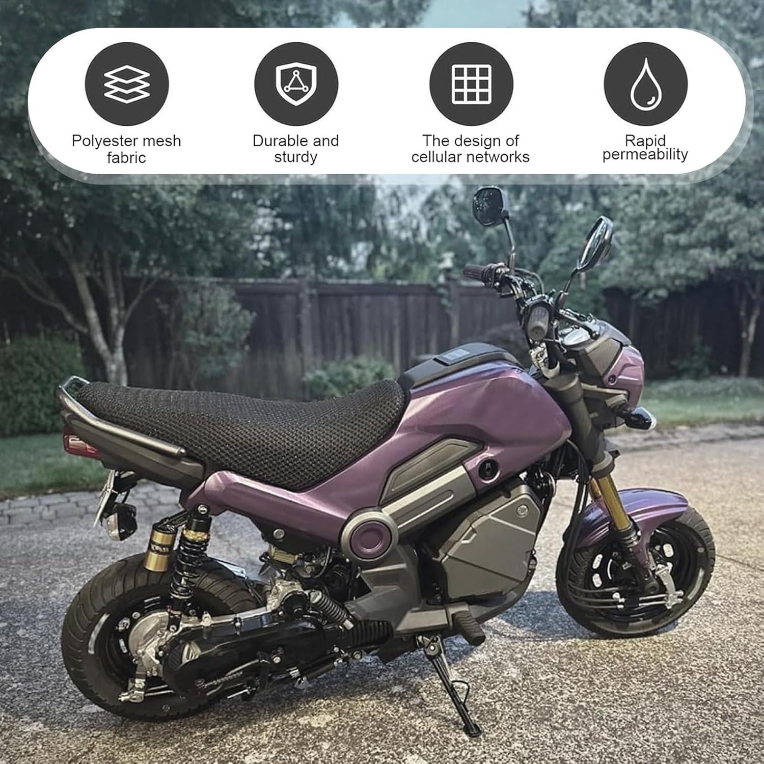 Cubierta de Asiento de Motocicleta Shakas Negra 61x94 cm