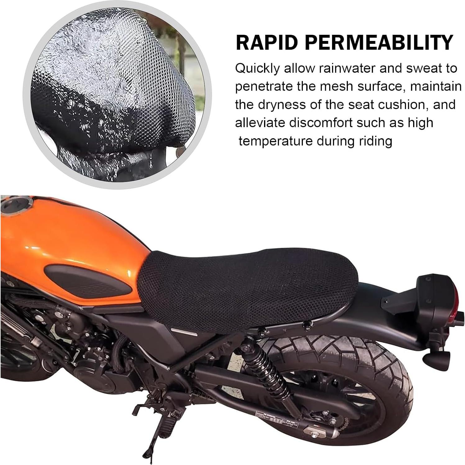 Cubierta de Asiento de Motocicleta Shakas Negra 61x94 cm