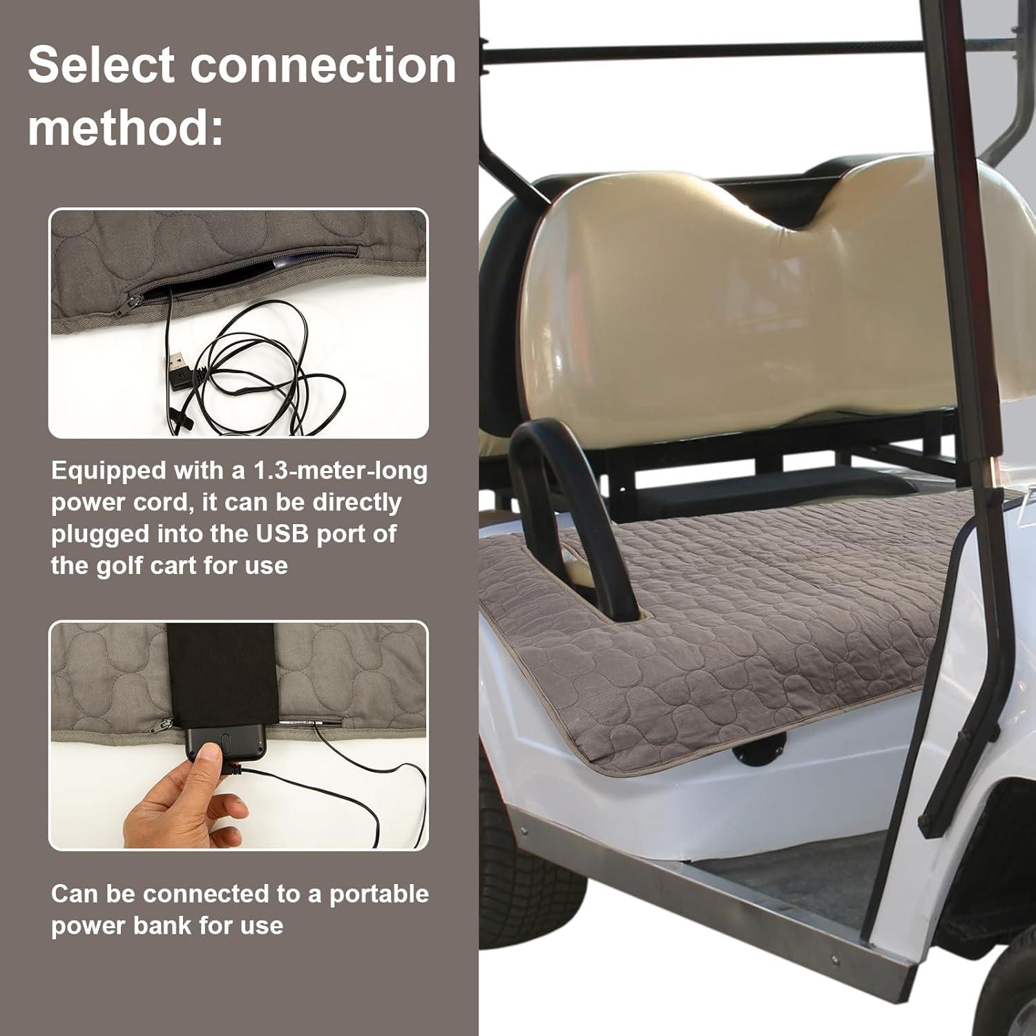 Cubierta de Asiento Calentada TUYUU para Carro de Golf 132x81cm