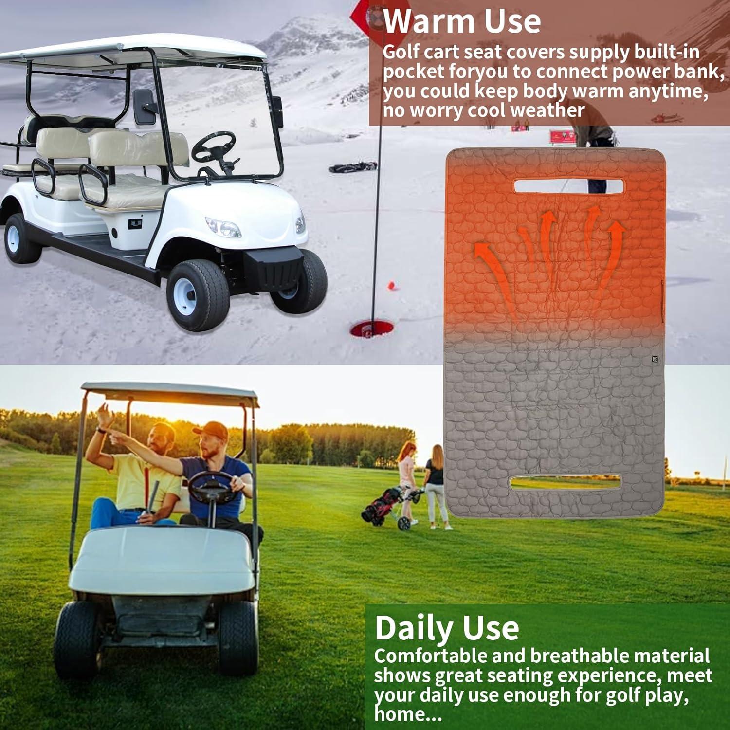 Cubierta de Asiento Calentada TUYUU para Carro de Golf 132x81cm