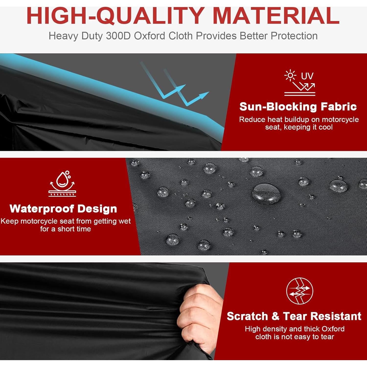 Cubierta de Asiento de Motocicleta Dream Apparel M Negra