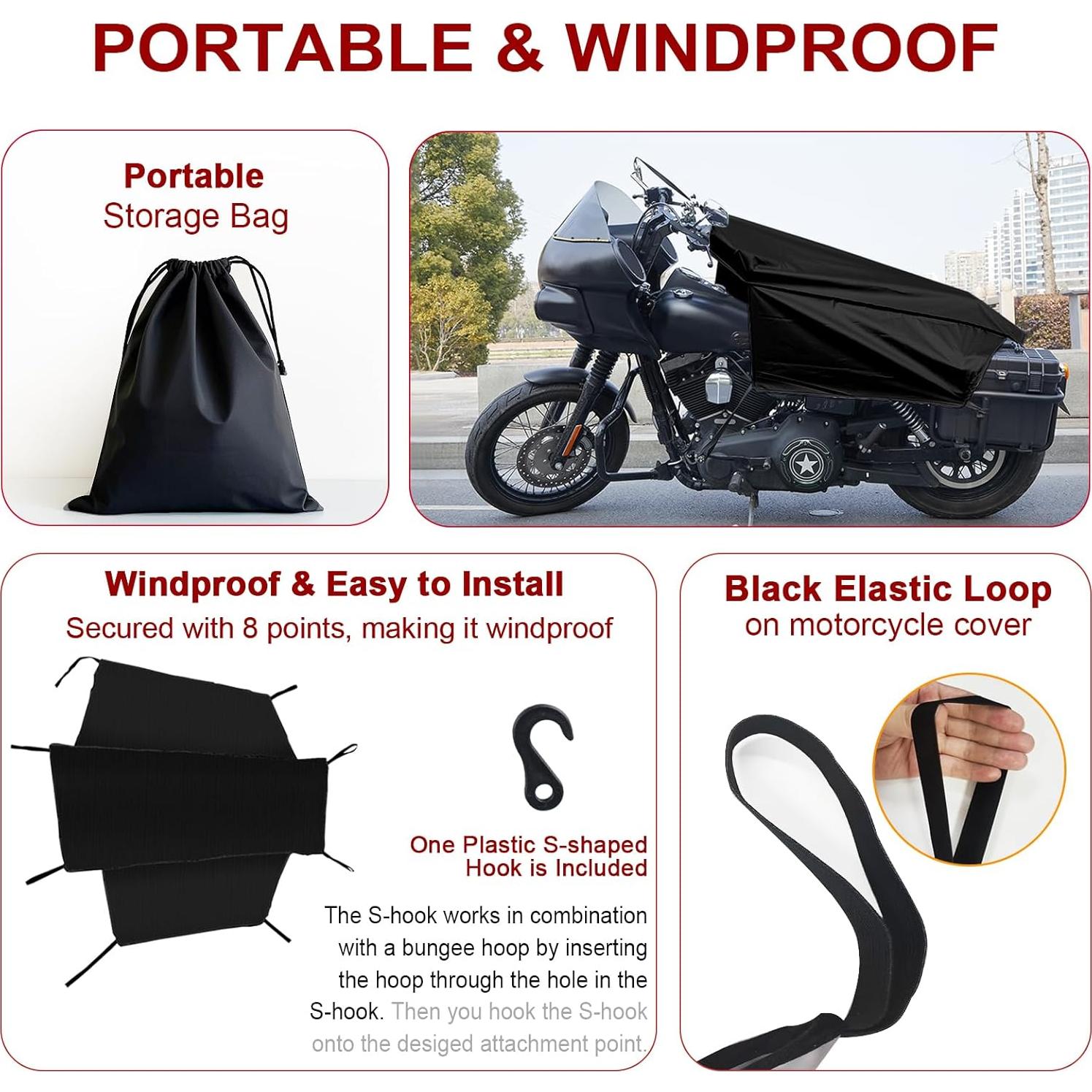 Cubierta de Asiento de Motocicleta Dream Apparel M Negra