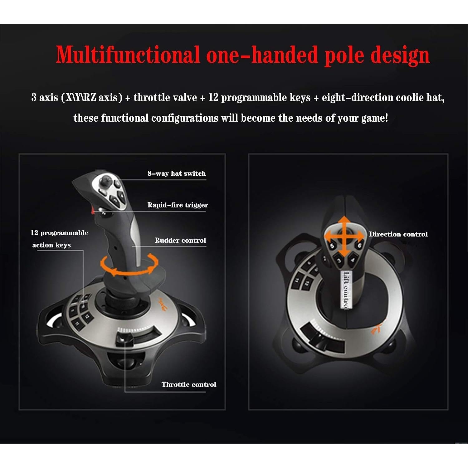 Joystick de Vuelo PXN 2113 con Vibración y Aceleración