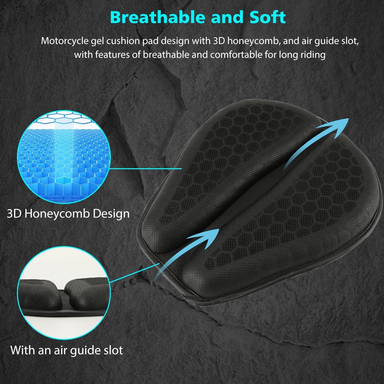 Cojín de Asiento de Motocicleta SUNPIE Gel Plegable Universal 30x22 cm