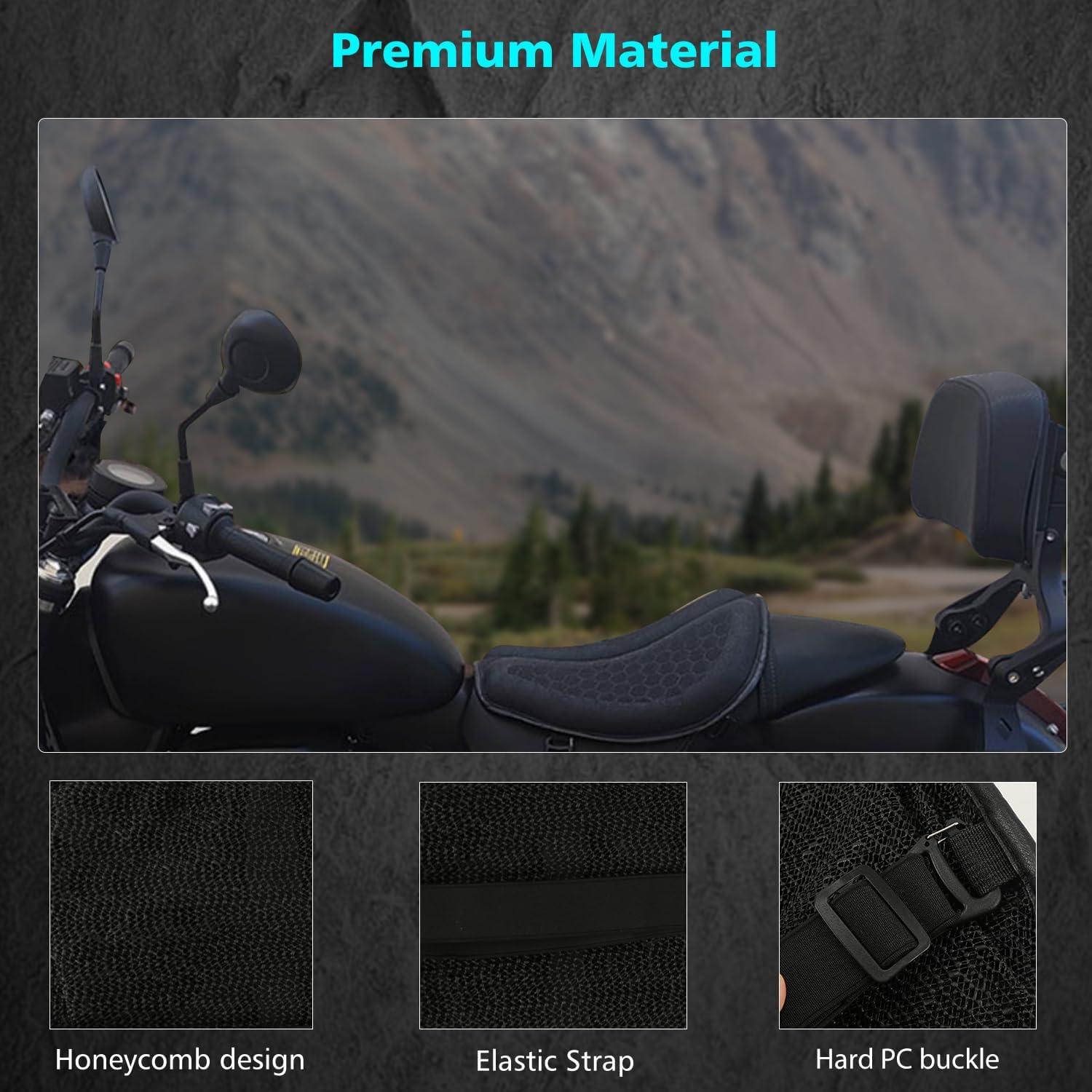 Cojín de Asiento de Motocicleta SUNPIE Gel Plegable Universal 30x22 cm