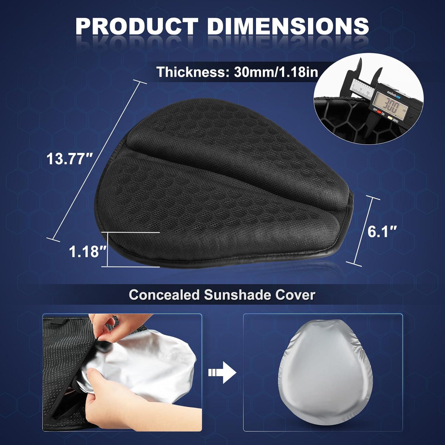 Cojín de Asiento de Motocicleta SKYJDM Plegable 3D Impermeable