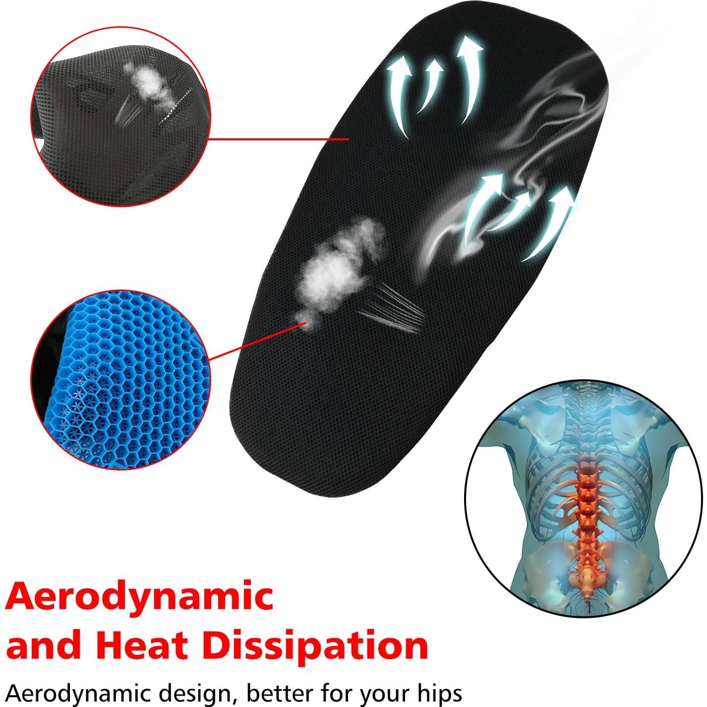 Cojín de Asiento SUNPIE para ATV Universal 68.6x35.6 cm Gel Negro