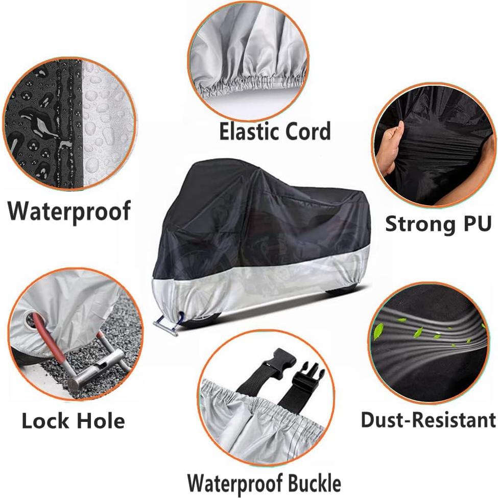 Cubierta de Motocicleta Impermeable YOTOM 245 cm con Agujeros