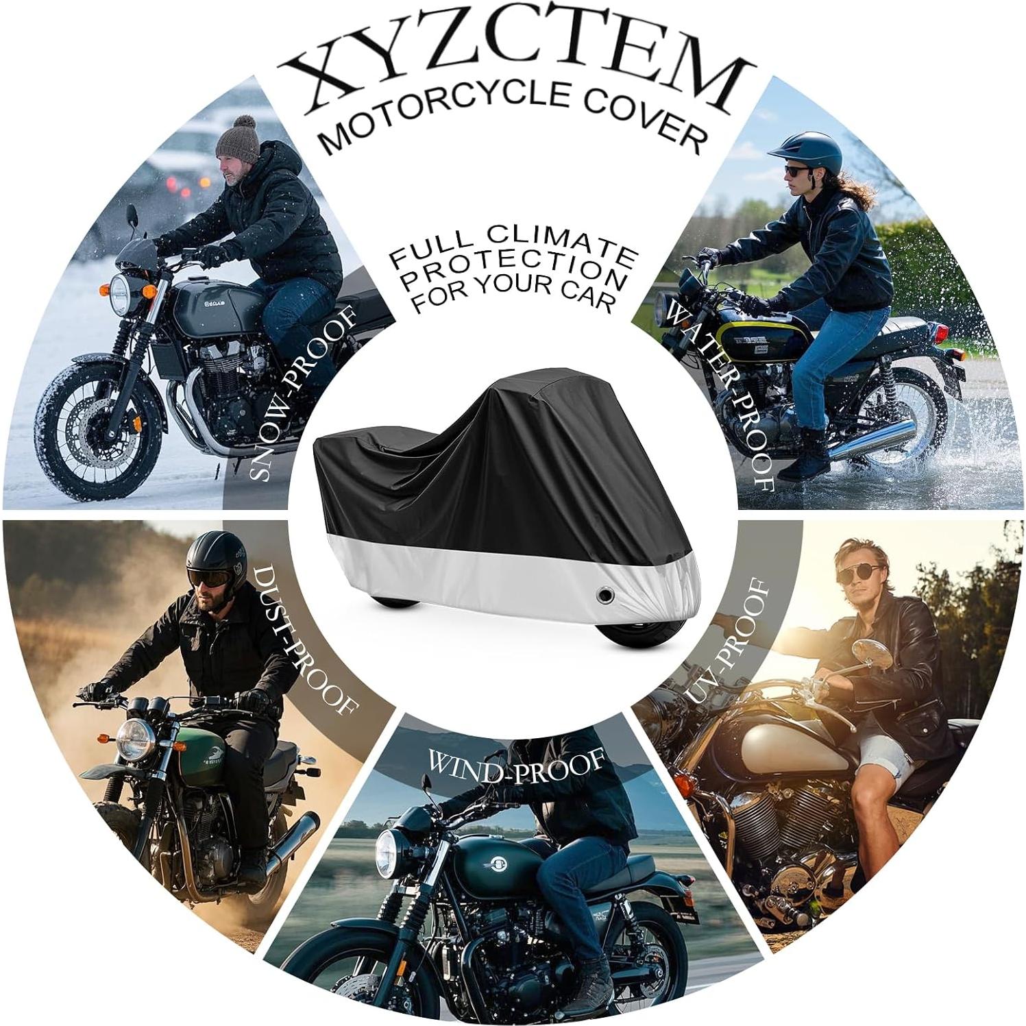 Cubierta de Motocicleta Impermeable XYZCTEM 231 cm con Bolsa