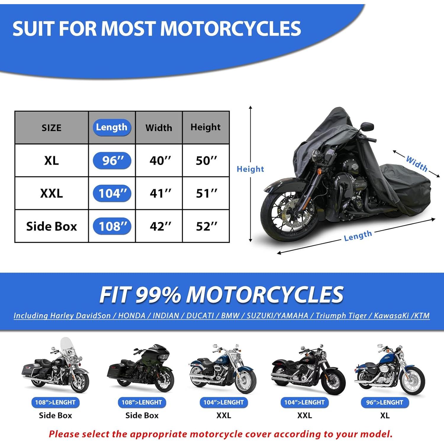 Funda de motocicleta impermeable Mieapond para Harley Davidson