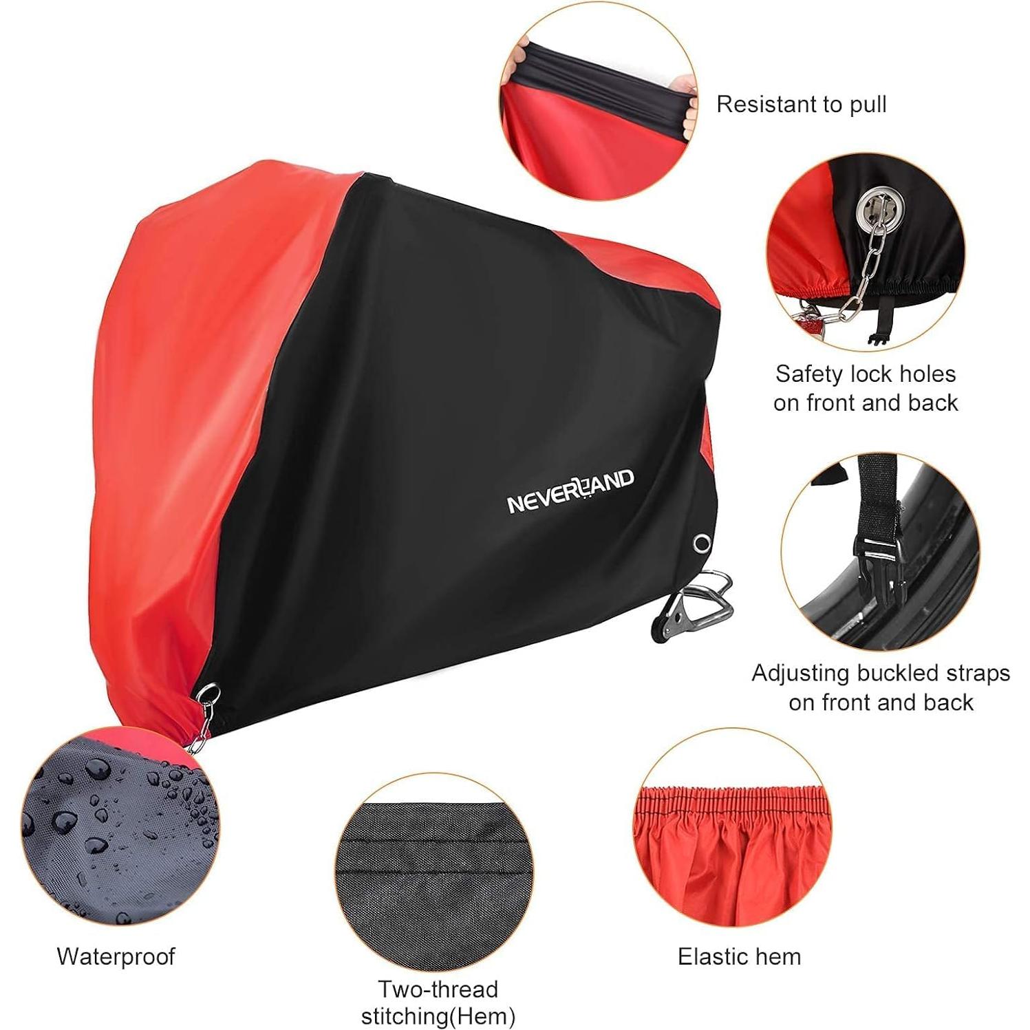 Funda para motocicleta NEVERLAND M40-18-L impermeable roja
