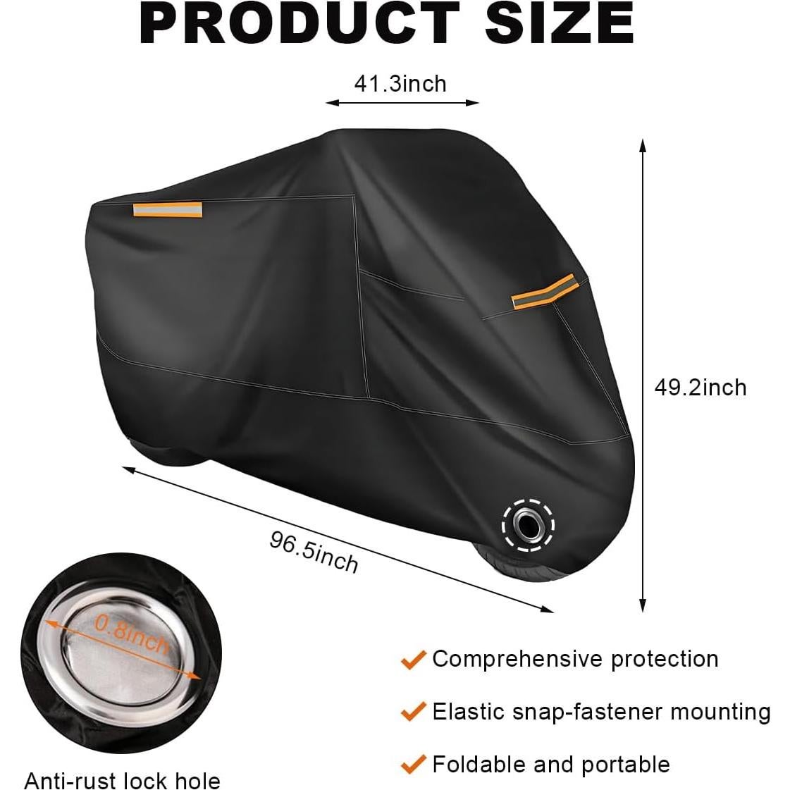 Funda para Motocicleta KVAEY 190T Impermeable Universal 105x125x245cm