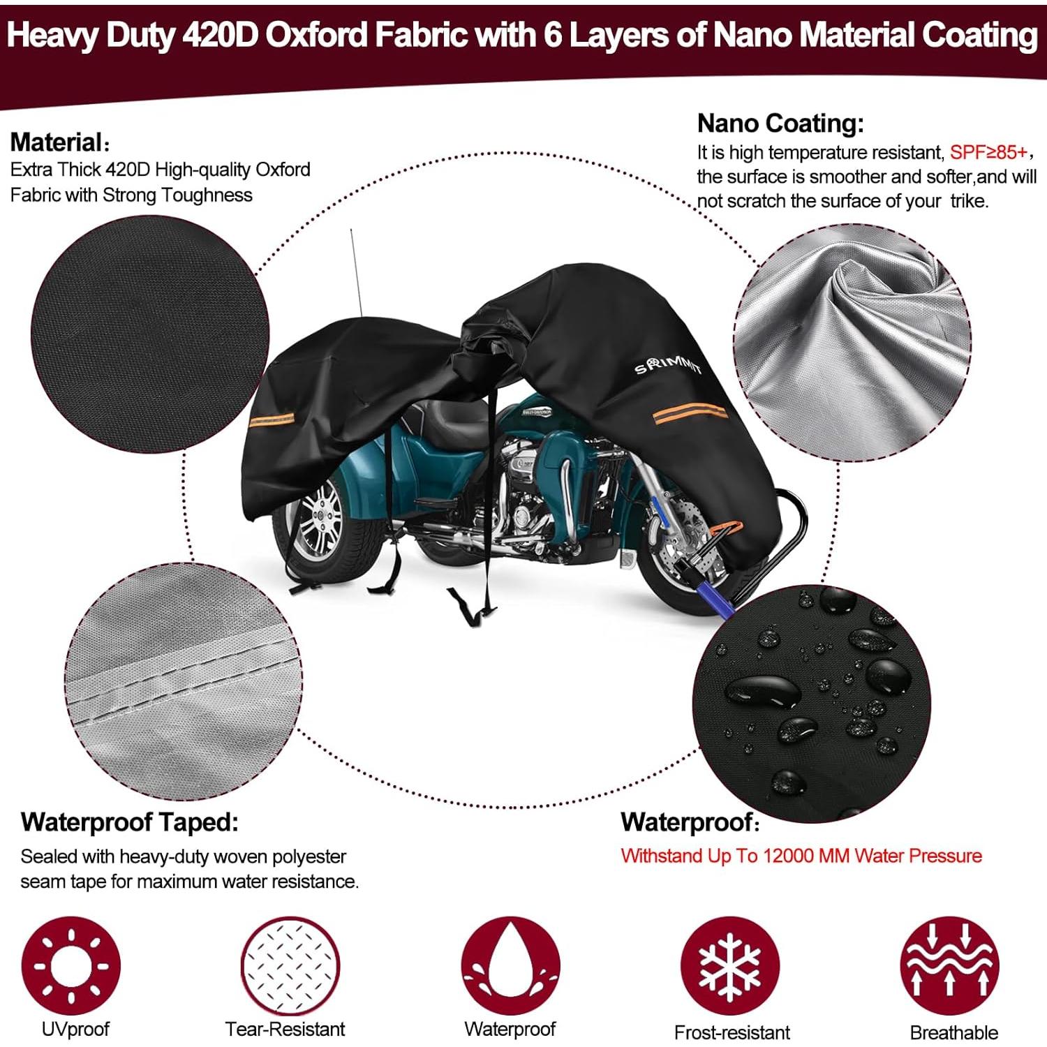 Cubierta para Trike SRIMMIT 420D Impermeable 274x150cm