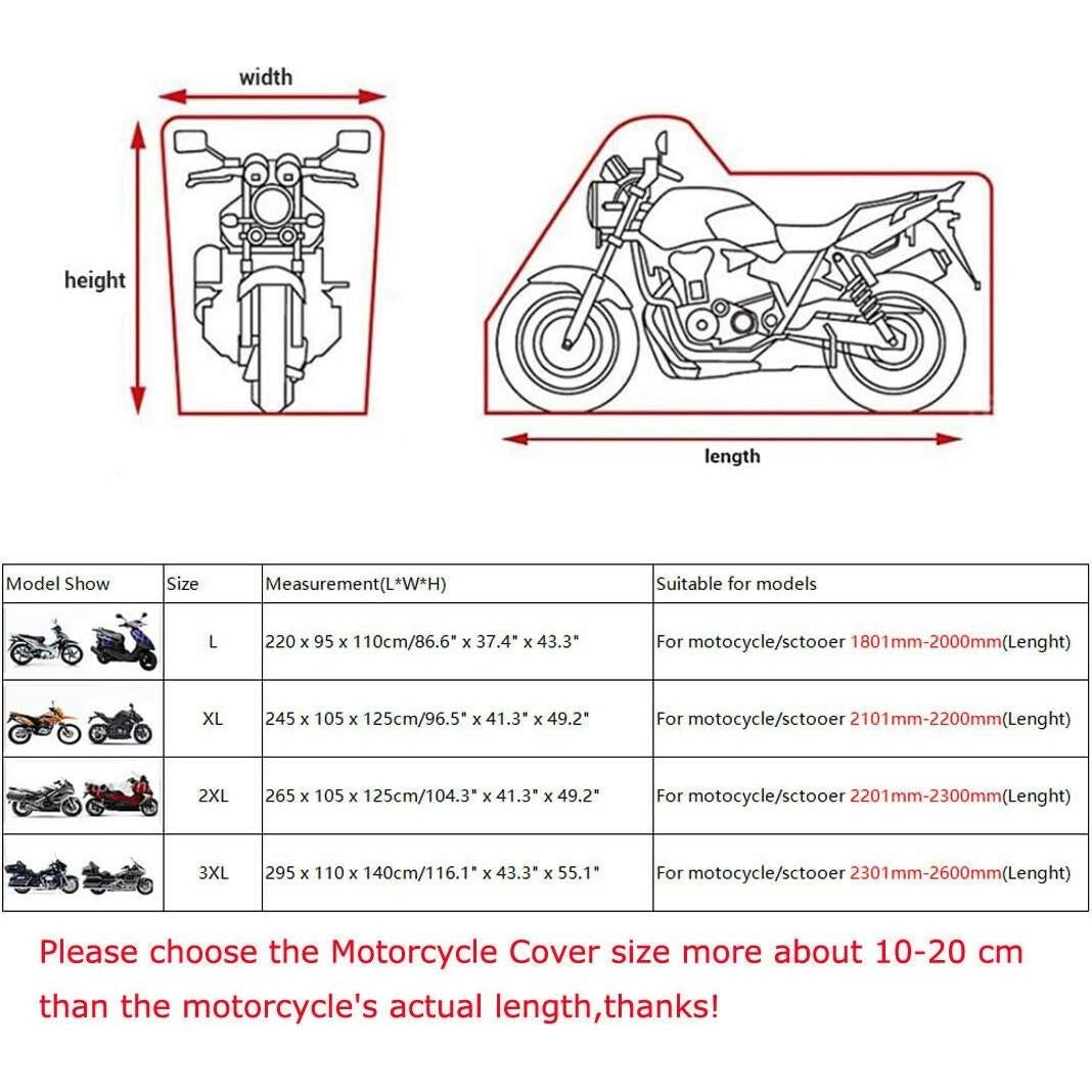 Cubierta de Motocicleta Wrypun XXXL para Harley y Honda