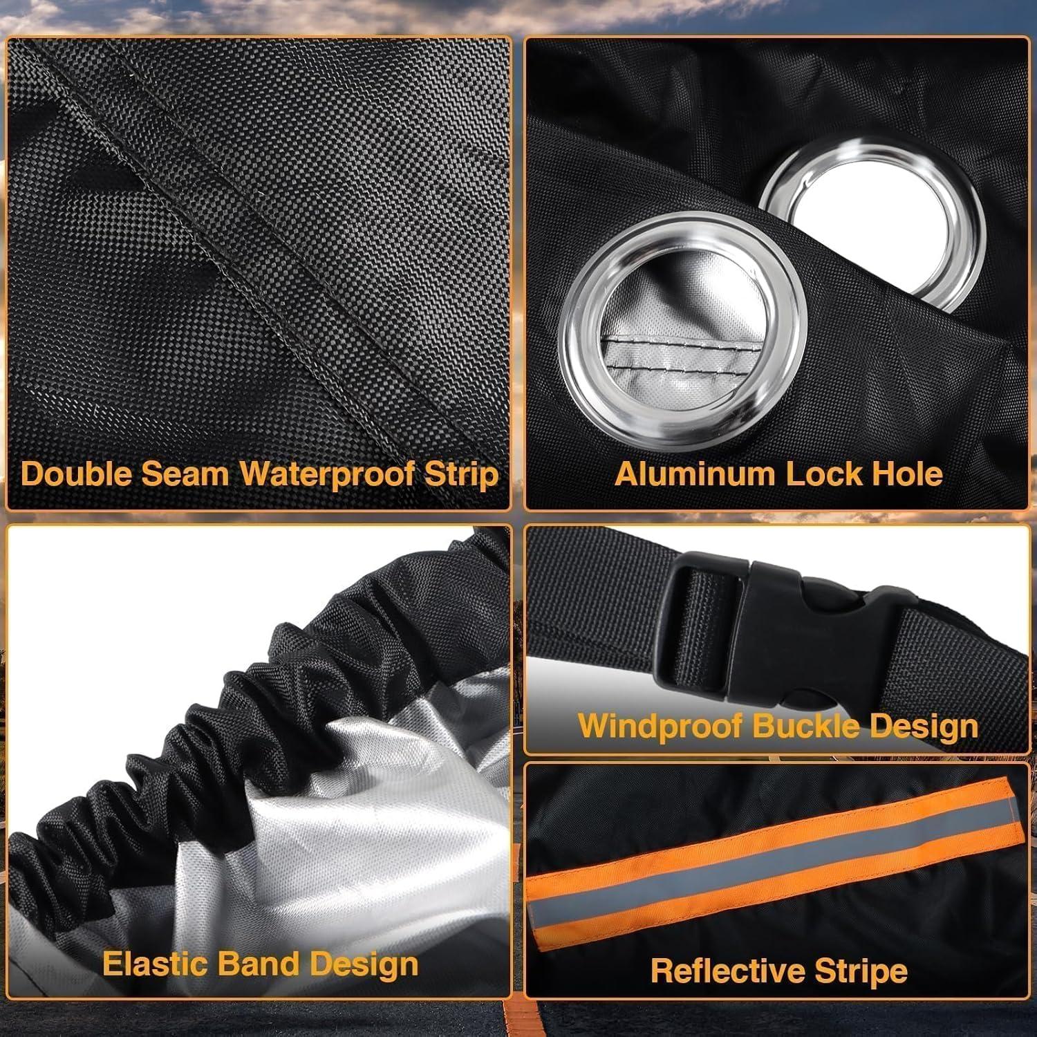 Funda de motocicleta EVRBUL 420D UV 50+ hasta 248.92 cm