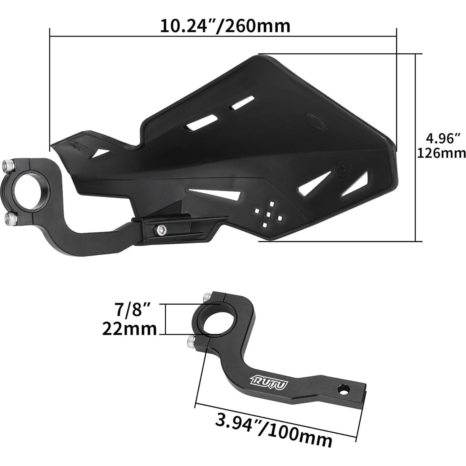 Protectores de Manos JIAYAN 22mm para Motocicleta y ATV - Negro
