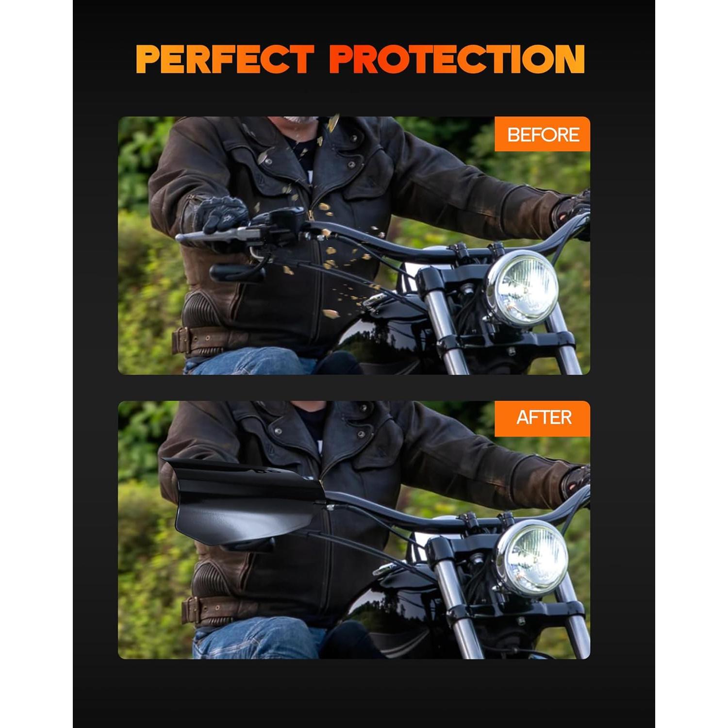 Guardas de Mano Rogierra para Motocicleta 2007-2023 - Negro