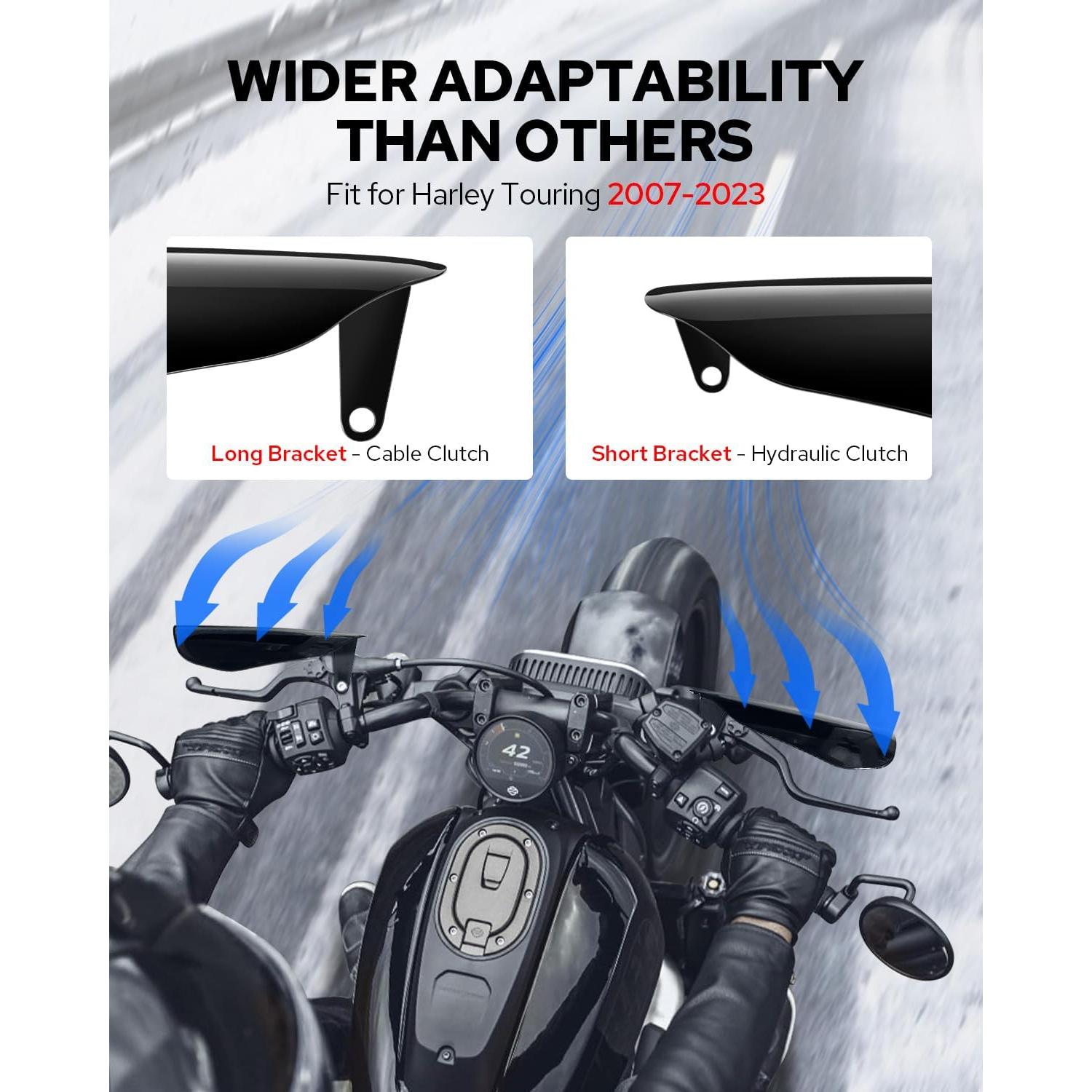 Guardamanos de Acero Inoxidable Benlari para Harley 2007-2023