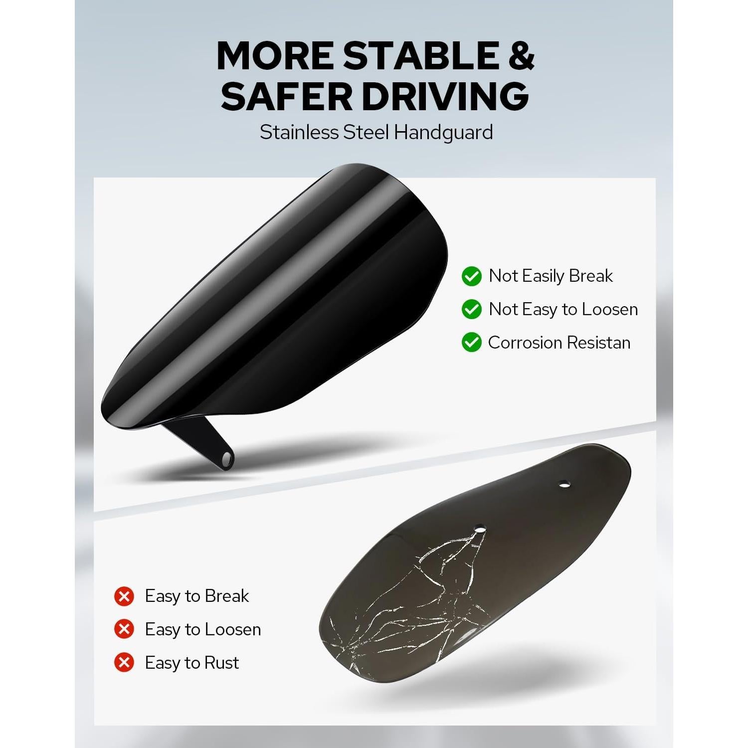 Guardamanos de Acero Inoxidable Benlari para Harley 2007-2023