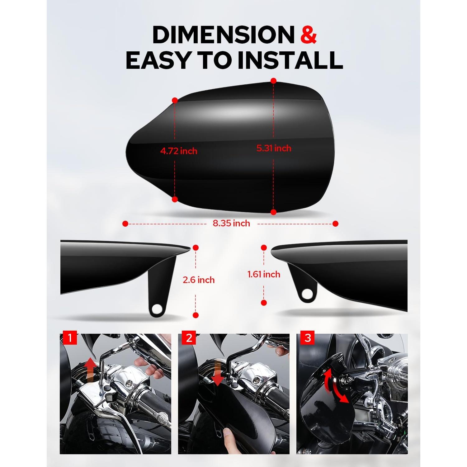 Guardamanos de Acero Inoxidable Benlari para Harley 2007-2023