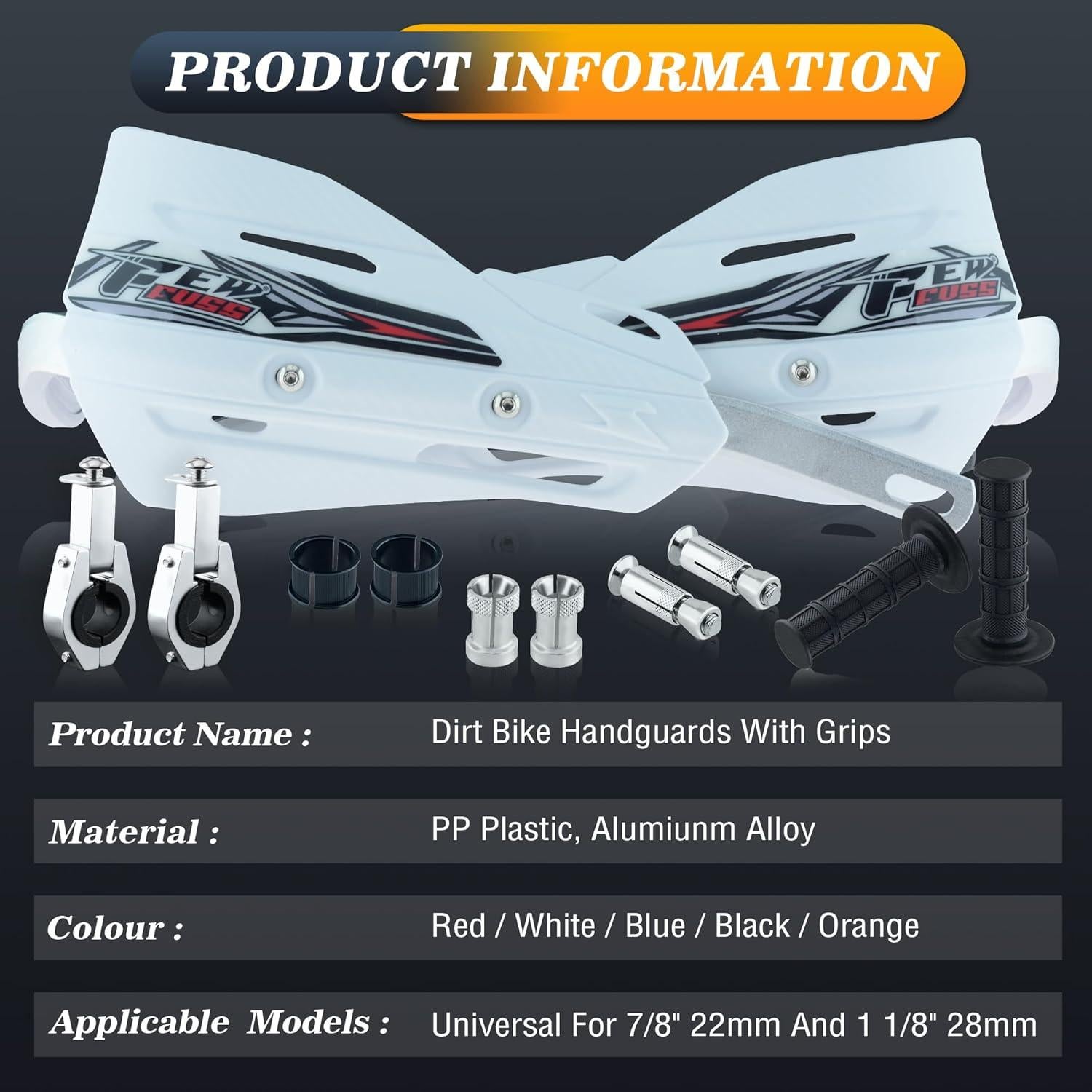 Guardias de Manos Universales Fewfuss para Motocicleta de Tierra 22mm y 28mm